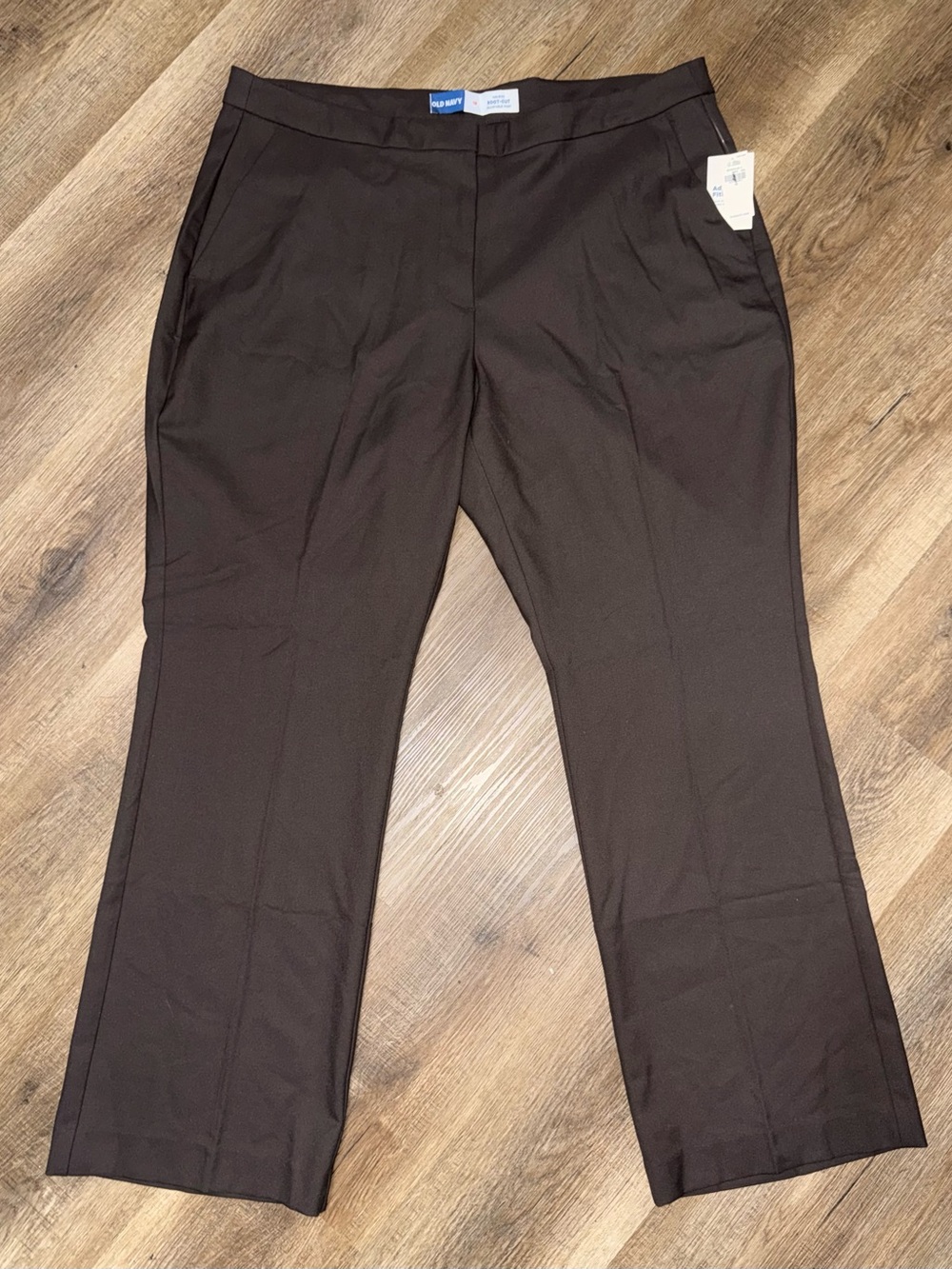 NWT OLD NAVY Mid-Rise Boot-Cut Brown Dress Classic Straight Leg Pants. Size 18.